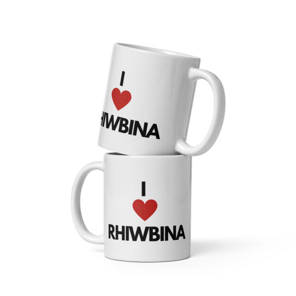 White glossy I Love Rhiwbina mug - Image 2